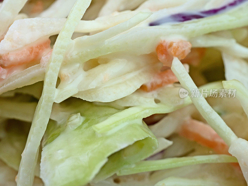 新鲜的凉拌卷心菜特写