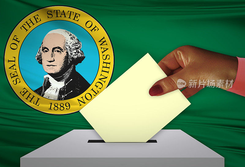 选举在华盛顿-美国，投票在投票箱