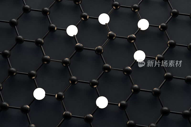 摘要六方分子结构，Dna，黑色背景