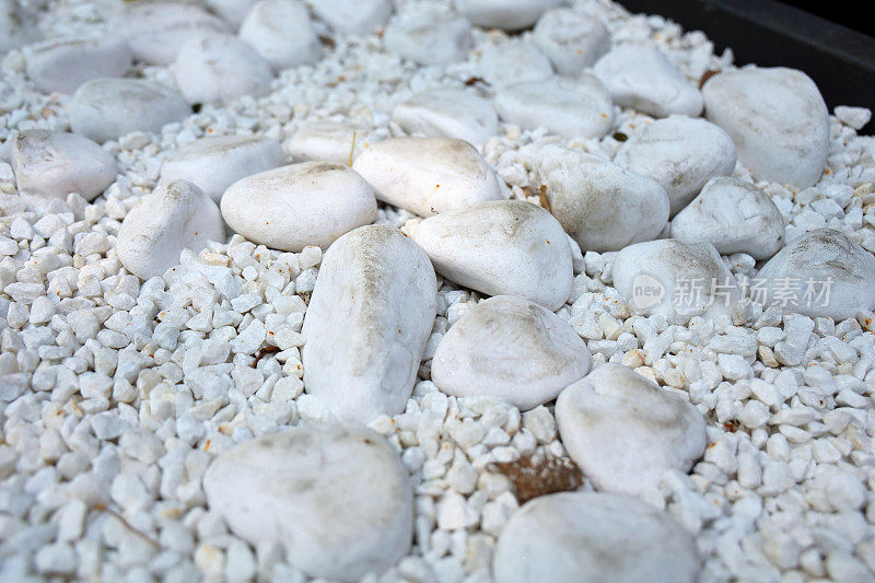 花园的白色鹅卵石