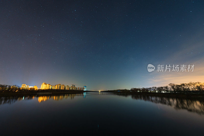 河上星空的背景