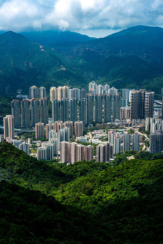 从狮子山眺望香港城市风光