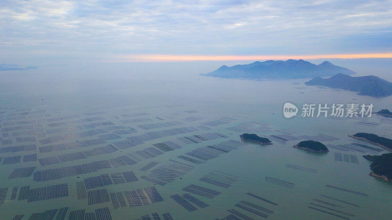 日出海藻农场，霞浦，中国，福建