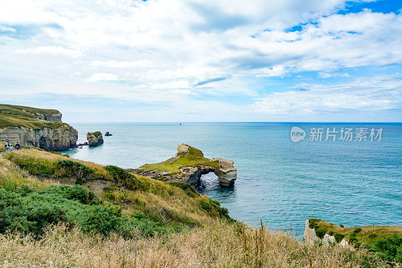 隧道海滩在新西兰南岛，达尼丁，新西兰