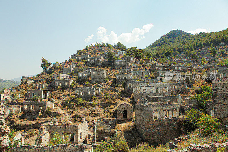 废弃的村庄“Kayakoy”，土耳其Fethiye的鬼城。