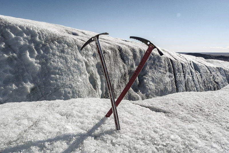 冰岛Skaftafell国家公园的冰川冰斧