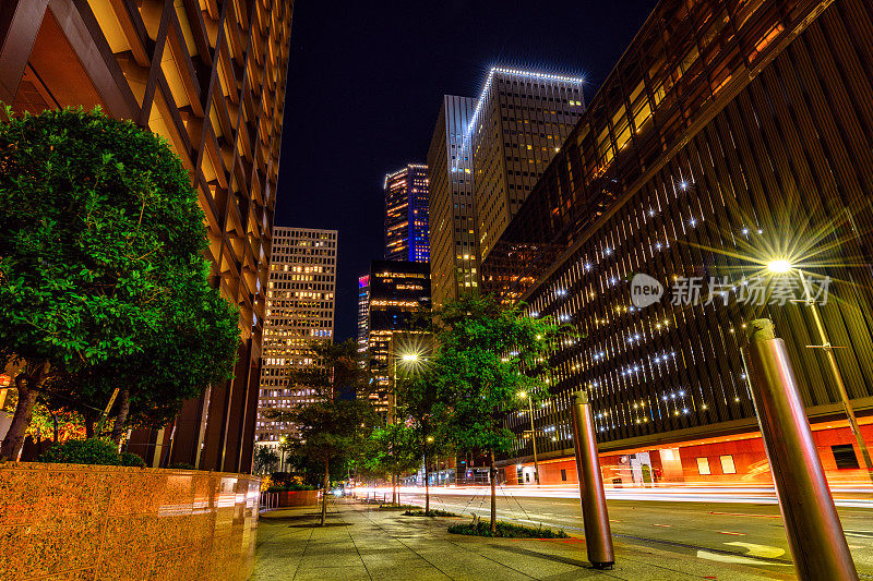 休斯顿市中心的夜景