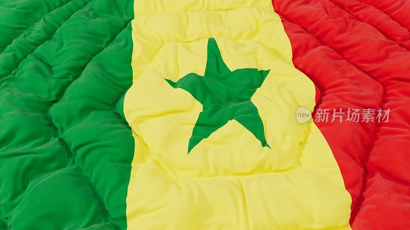 塞内加尔国旗高细节波浪形背景