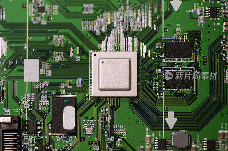 电路板上的计算机芯片