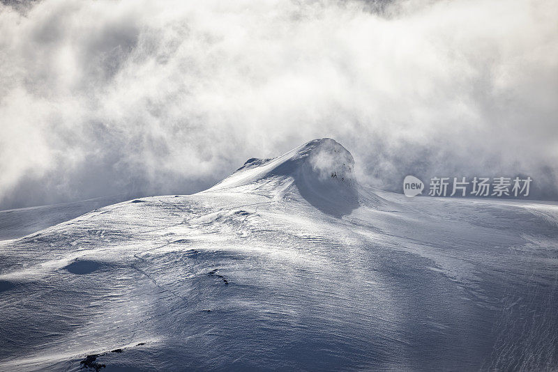 冰岛Snaefellsjokull冰川山顶Snæfellsjökull