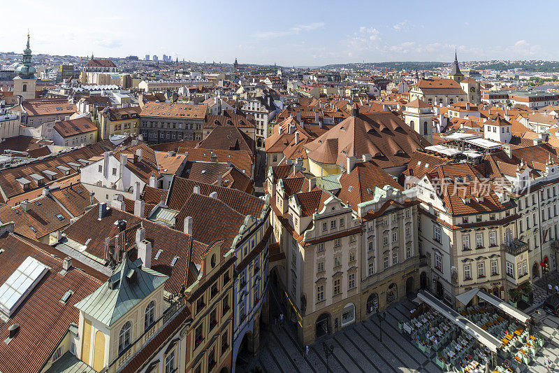 从老市政厅钟楼看旧城广场，布拉格