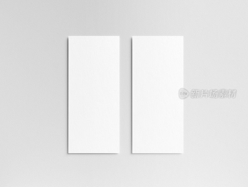 两个空的垂直4x9比例菜单卡模型
