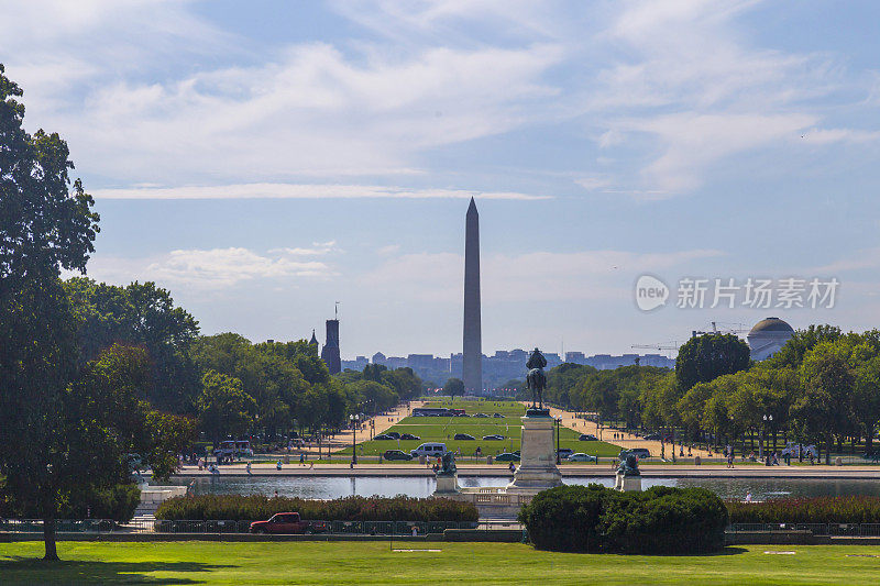 从美国国会山眺望华盛顿纪念碑