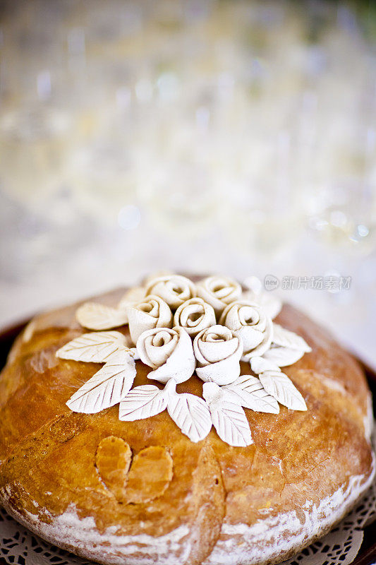 传统的波兰婚礼面包细节