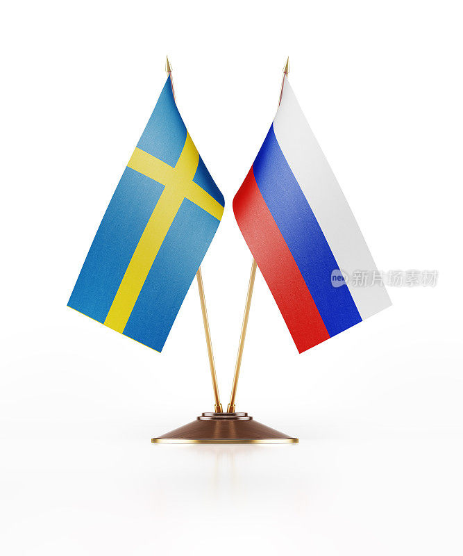 瑞典和俄罗斯的微型国旗