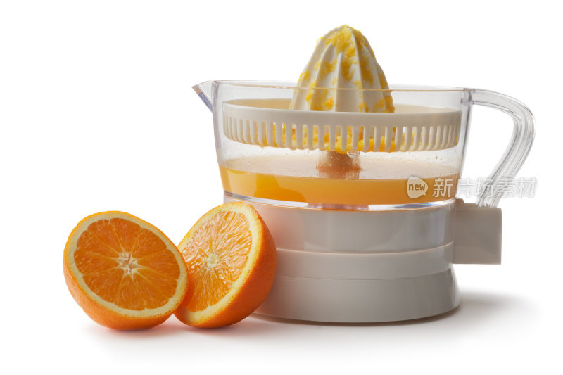 饮料:橙汁分离在白色背景