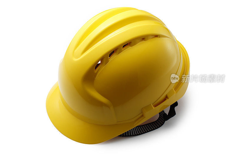 黄色安全帽，白色背景