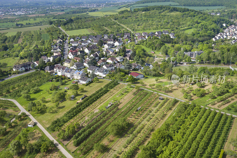 维斯巴登-弗劳恩斯坦果树种植园鸟瞰图