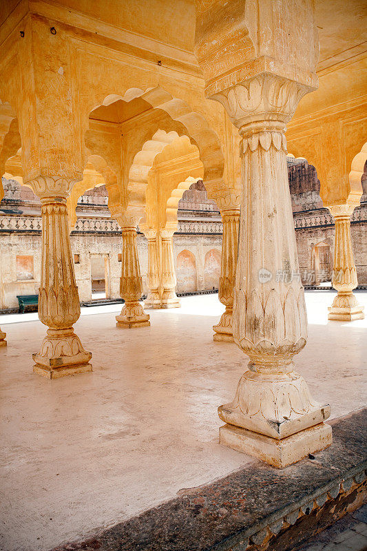 拉贾斯坦邦斋浦尔的琥珀堡宫殿内部视图