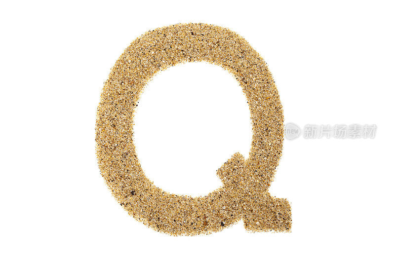 字母Q由沙子制成