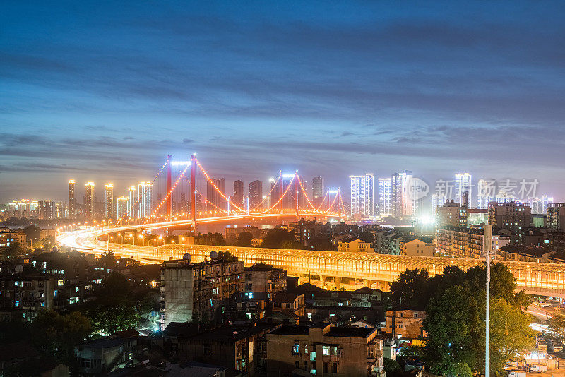 武汉大桥夜景