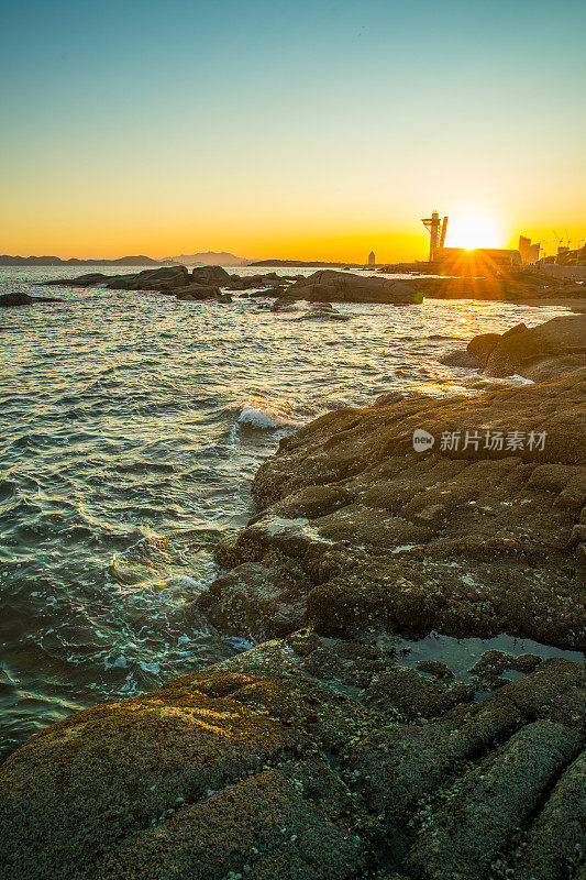 海洋海岸夕阳