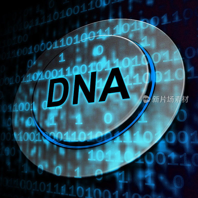 二进制Dna染色体数字比特三维渲染