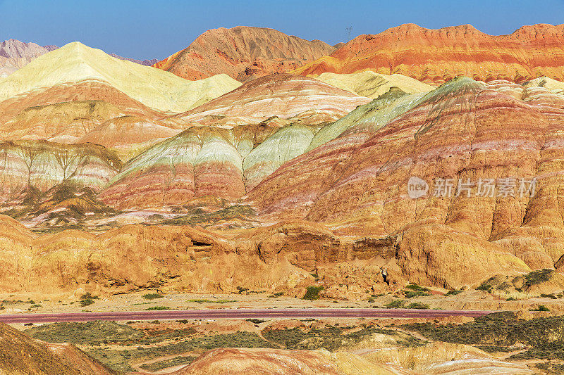中国甘肃张掖丹霞国家地质公园彩虹山。