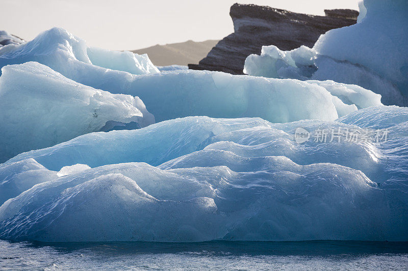 Jökulsárlón冰川泻湖与冰山，冰岛欧洲