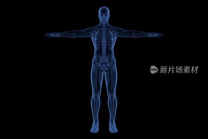 蓝色霓虹勾勒出的人体轮廓