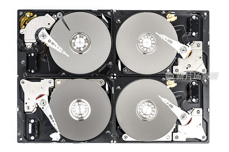 硬盘驱动器电脑存储设备独立的工作室拍摄。
