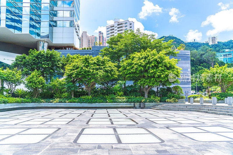 香港的写字楼和城市公园