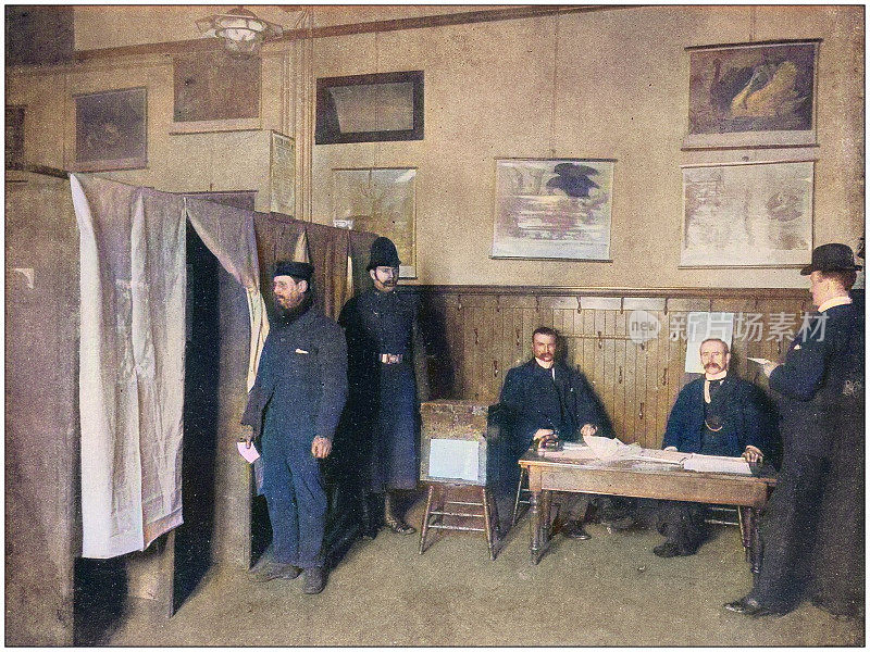 大英帝国的古老照片:格拉斯哥的议会选举投票