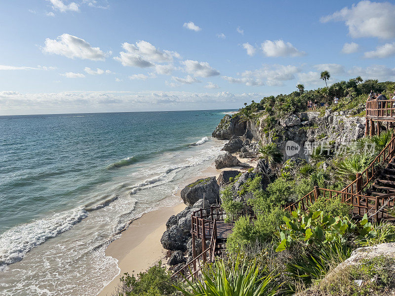 美丽的热带海滩图卢姆，墨西哥