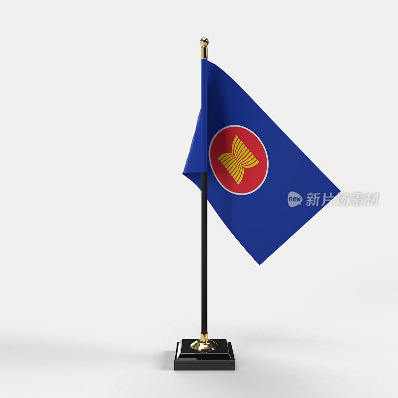 东盟经济共同体旗帜。3D效果图