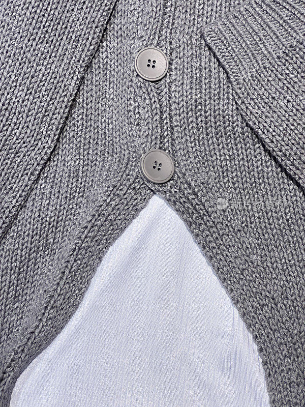 灰色和蓝色针织羊毛针织服装纹理背景