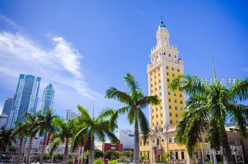 佛罗里达迈阿密市中心自由塔的风景