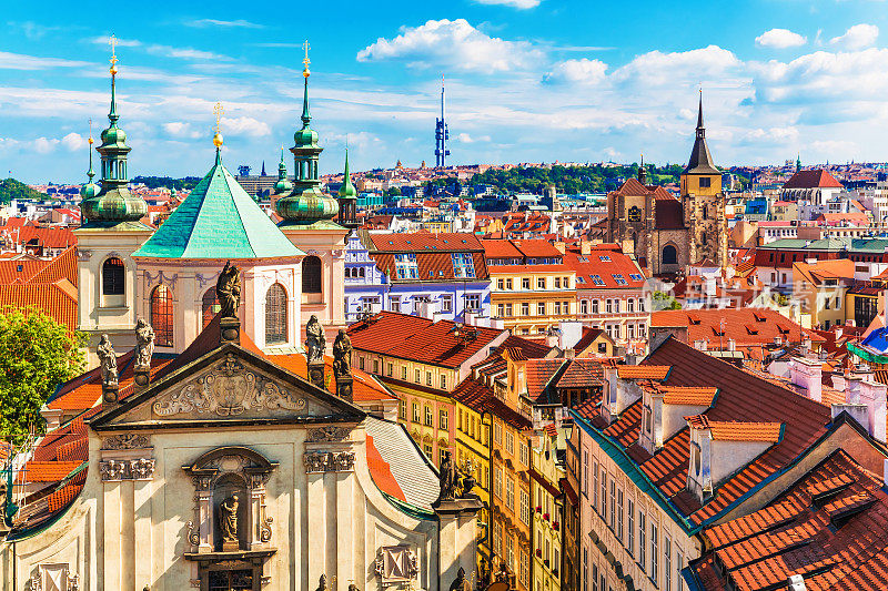 布拉格鸟瞰图，捷克共和国