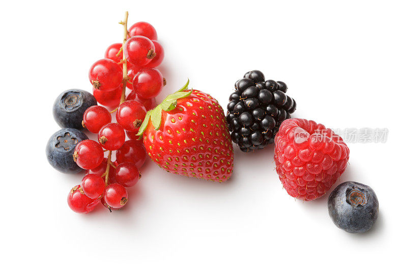 水果:草莓，覆盆子，蓝莓，黑莓和红醋栗