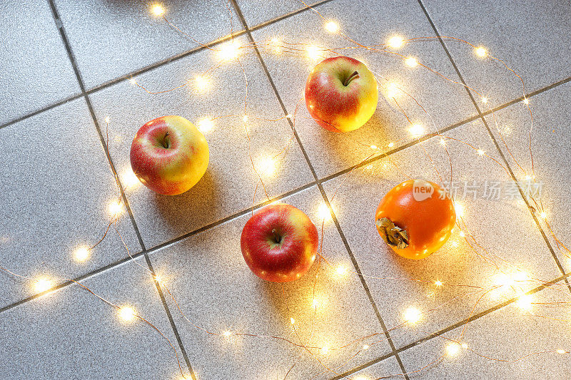 苹果和柿子