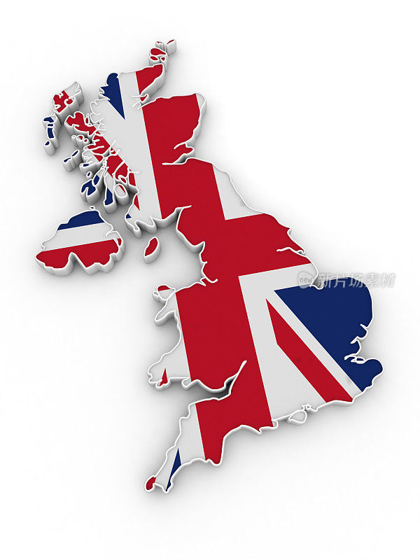 英国国旗和地图
