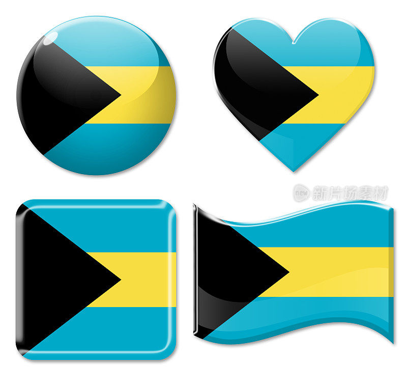 巴哈马旗帜和图标设置