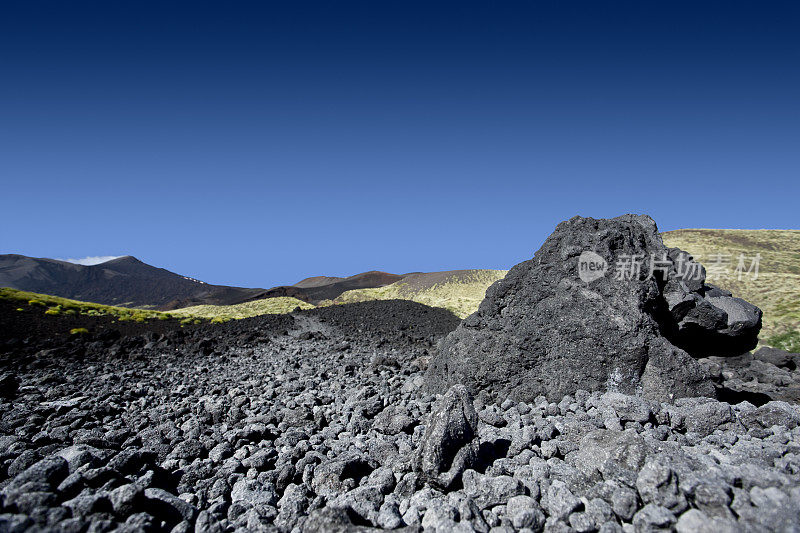 埃特纳火山的熔岩领域