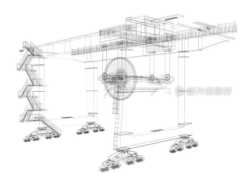 龙门起重机3D草图设计图