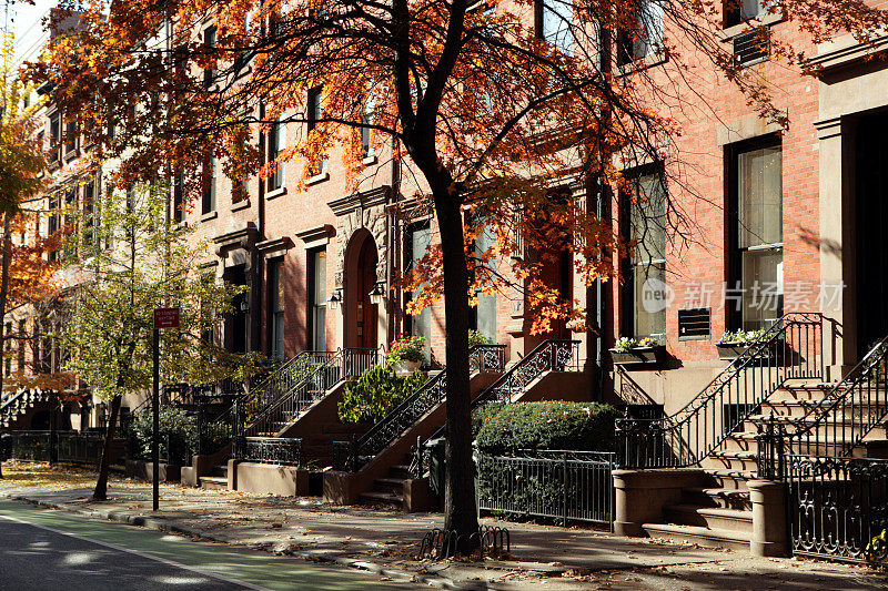 布鲁克林纽约联排别墅和褐石历史建筑