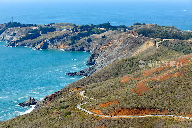 沿着1号公路美丽的加州海岸