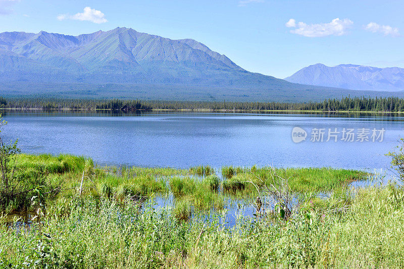 加拿大育空地区的湖泊风景