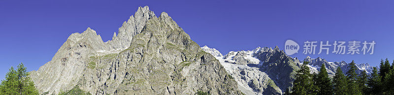 意大利壮丽的阿尔卑斯山峰全景