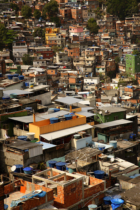 里约热内卢拥挤的贫民窟