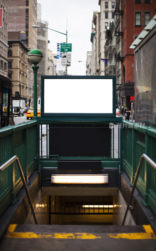 空的地铁入口广告牌广告空间